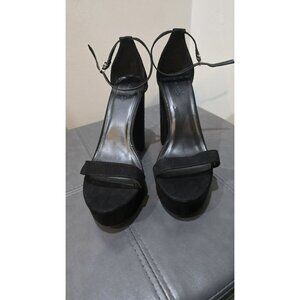 Charlotte Russe Heels Womens US Size 10 Black Pumps Ankle Strap Open Toe No Box